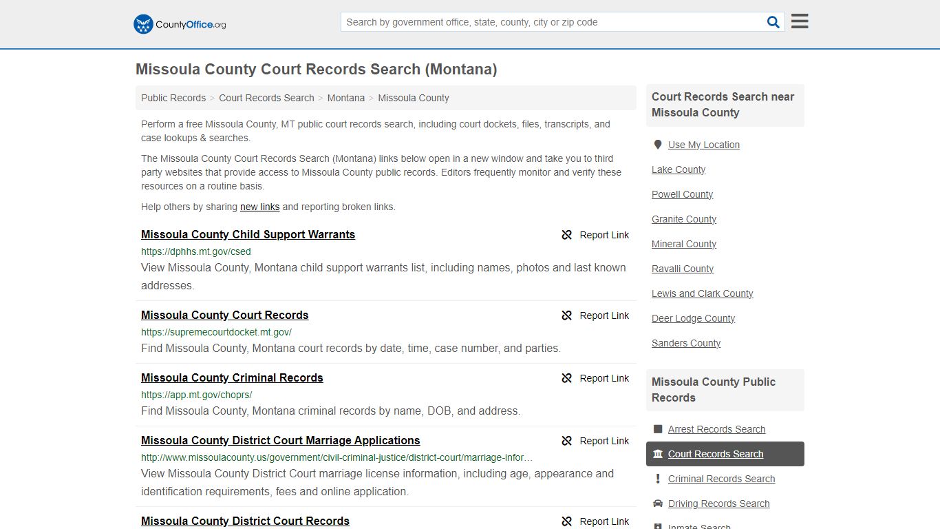 Court Records Search - Missoula County, MT (Adoptions, Criminal, Child ...