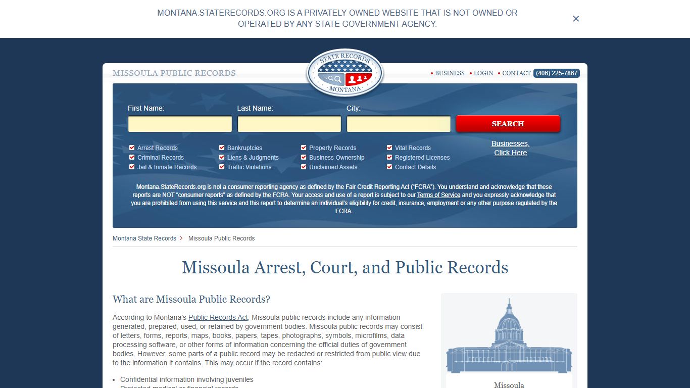 Missoula Arrest and Public Records | Montana.StateRecords.org